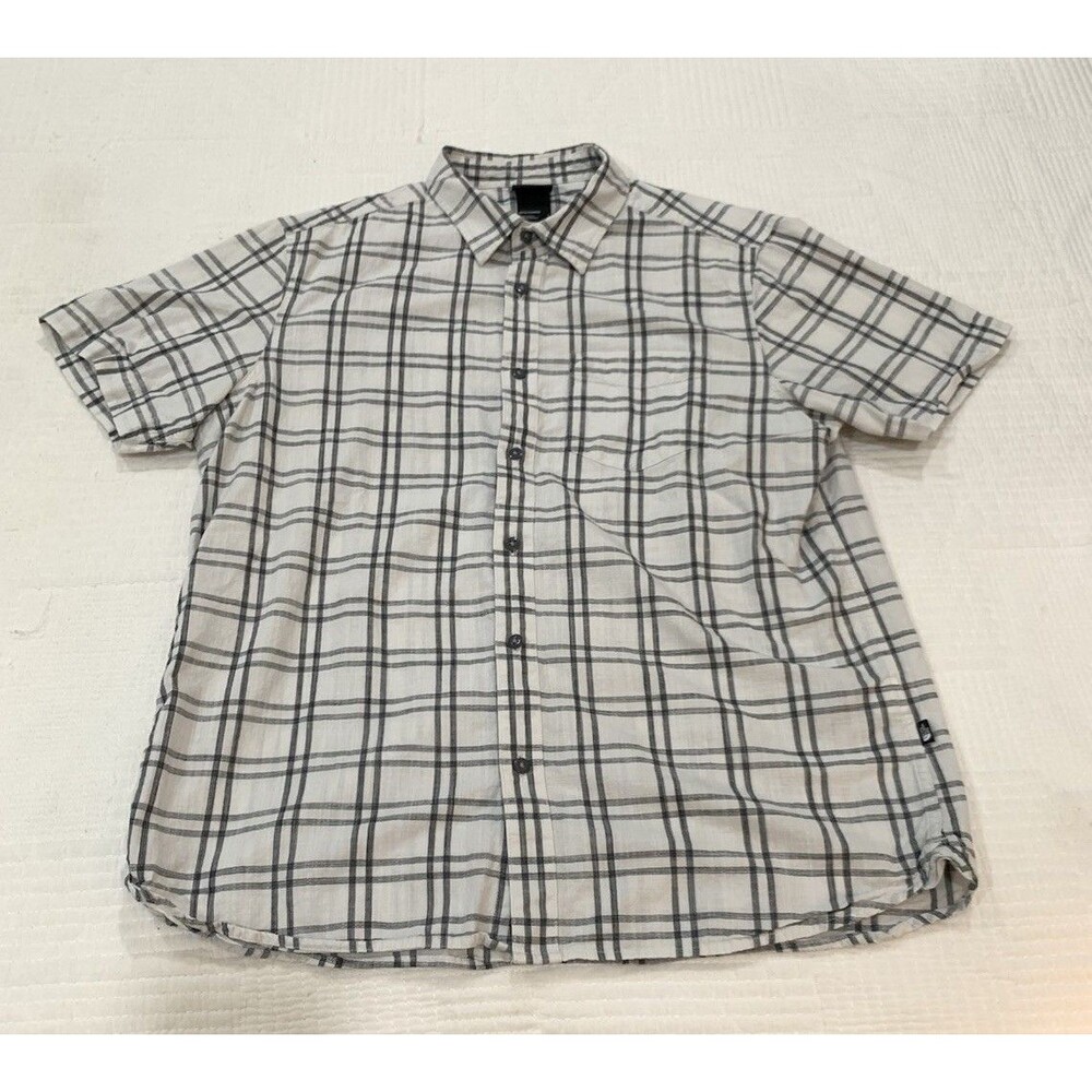 The North Face Shirt Mens L Black White Plaid Casual Outdoor Camp Hiking Adult
